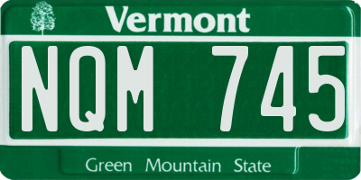 VT license plate NQM745