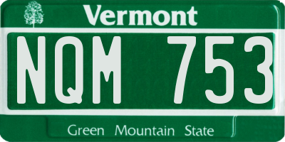 VT license plate NQM753