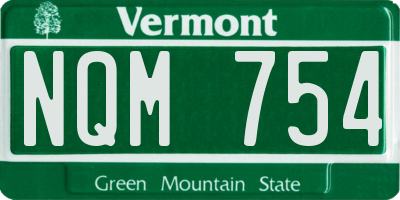 VT license plate NQM754