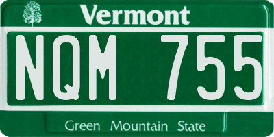 VT license plate NQM755