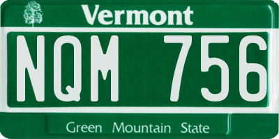 VT license plate NQM756