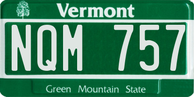 VT license plate NQM757