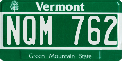 VT license plate NQM762