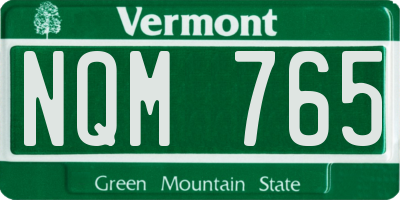 VT license plate NQM765