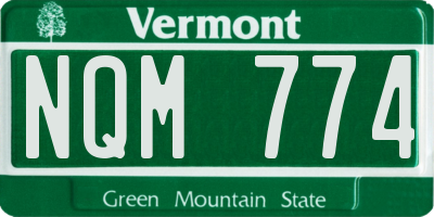 VT license plate NQM774