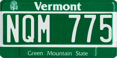 VT license plate NQM775