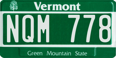 VT license plate NQM778