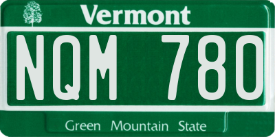 VT license plate NQM780