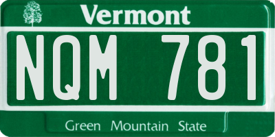 VT license plate NQM781