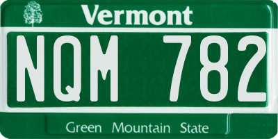 VT license plate NQM782