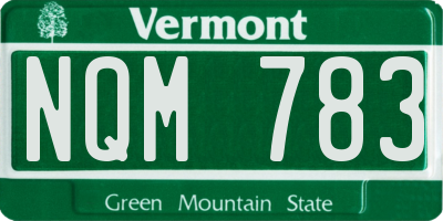 VT license plate NQM783