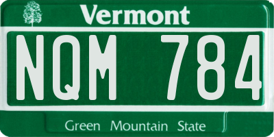 VT license plate NQM784