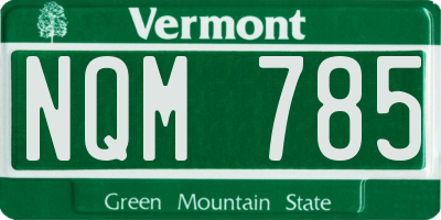 VT license plate NQM785