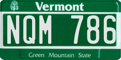 VT license plate NQM786