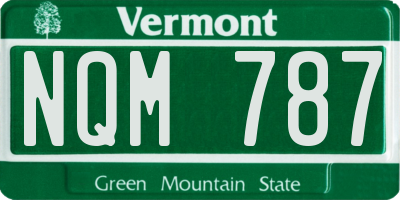 VT license plate NQM787