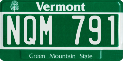 VT license plate NQM791