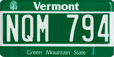 VT license plate NQM794