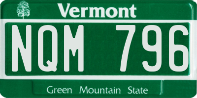 VT license plate NQM796