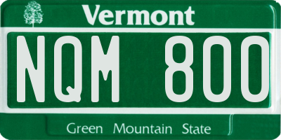 VT license plate NQM800