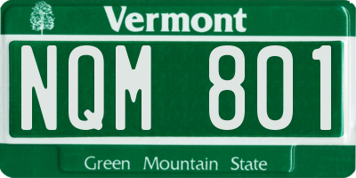 VT license plate NQM801
