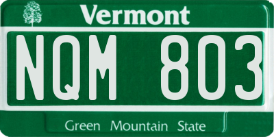 VT license plate NQM803