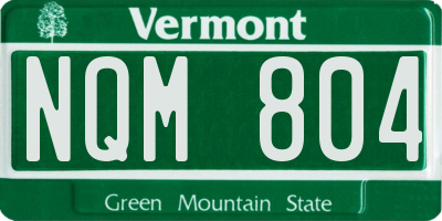 VT license plate NQM804
