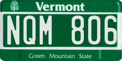VT license plate NQM806