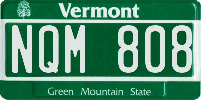 VT license plate NQM808