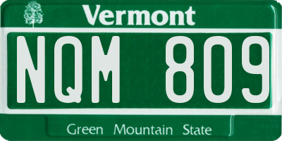 VT license plate NQM809