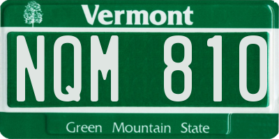 VT license plate NQM810