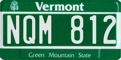 VT license plate NQM812