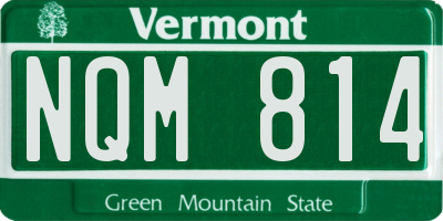 VT license plate NQM814