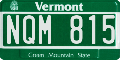 VT license plate NQM815