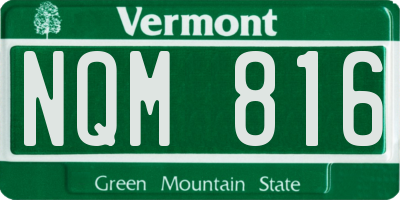 VT license plate NQM816