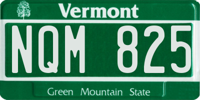VT license plate NQM825