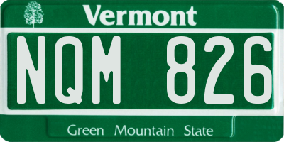 VT license plate NQM826