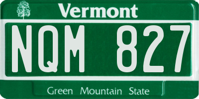 VT license plate NQM827