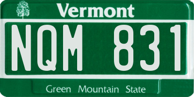 VT license plate NQM831