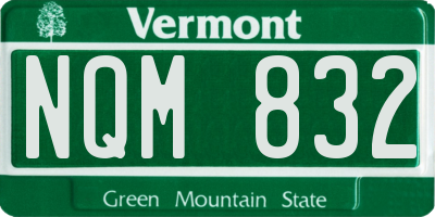 VT license plate NQM832