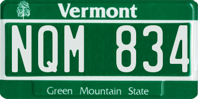 VT license plate NQM834