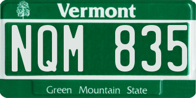 VT license plate NQM835