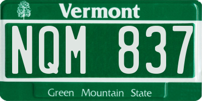 VT license plate NQM837