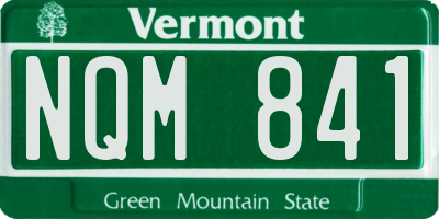 VT license plate NQM841