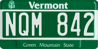 VT license plate NQM842