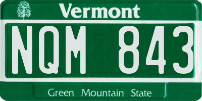 VT license plate NQM843