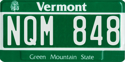 VT license plate NQM848