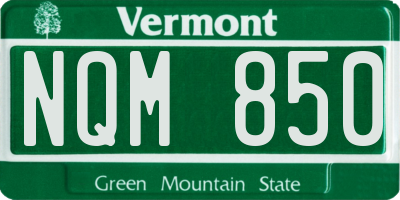 VT license plate NQM850
