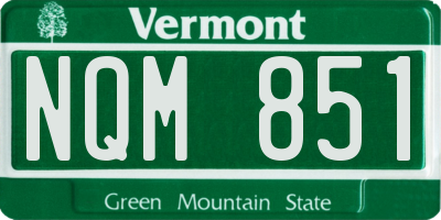 VT license plate NQM851