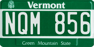 VT license plate NQM856