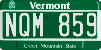 VT license plate NQM859